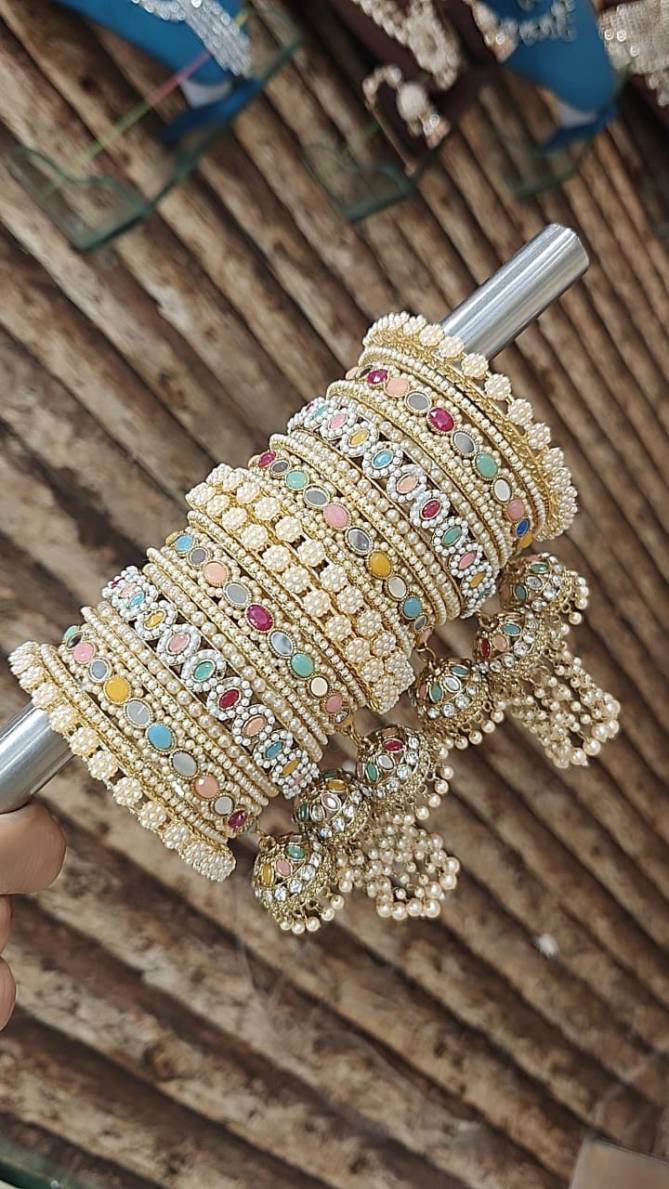 Multi Stone With JhumarKada Bridal Bangles Wholesale Shop In SUrat
